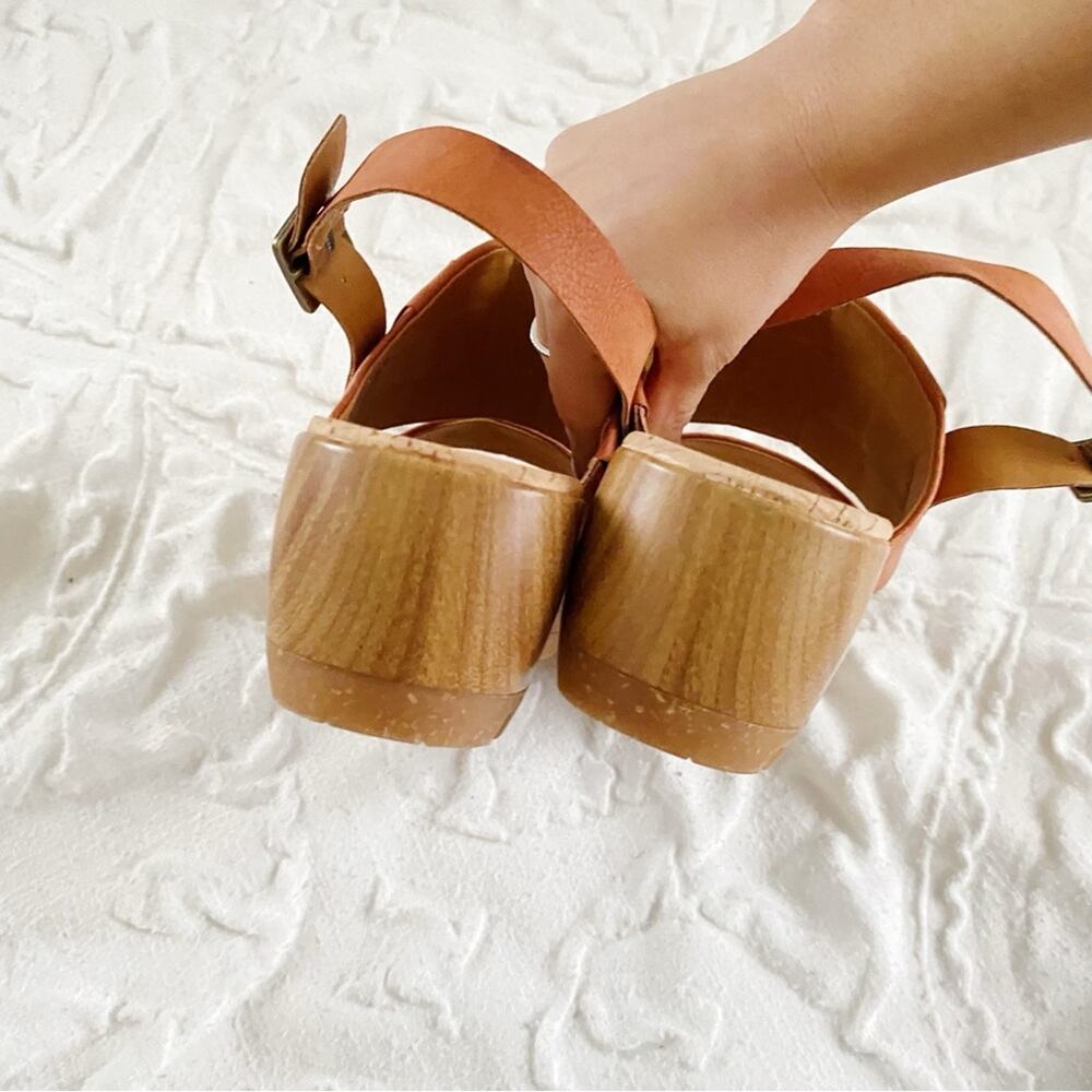 Kork-Ease Women's Woven Leather Wedge Sandals in Peachy Tan - Picture 4 of 6